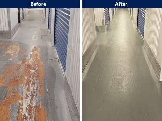 Damaged wood before FRC, and after FRC coating.